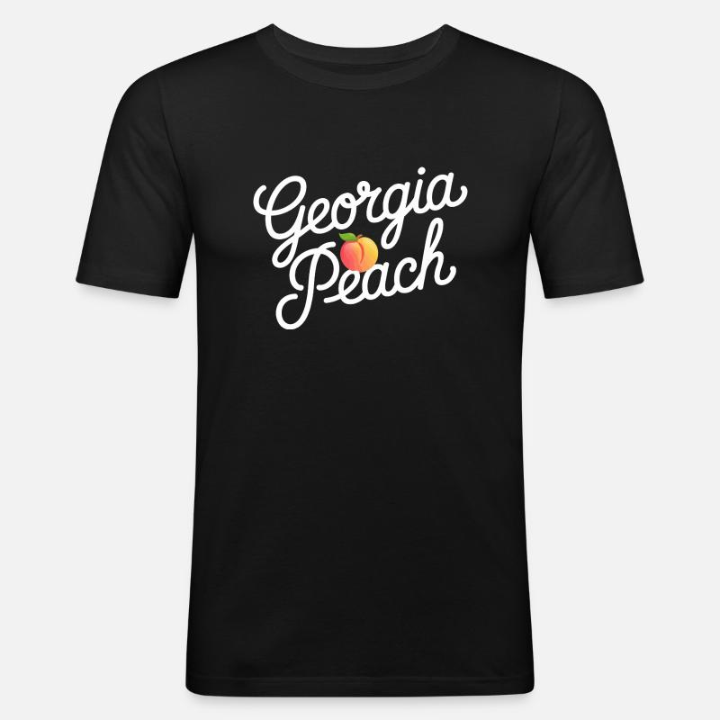 Georgia Peach Drehbuch - Männer Slim Fit T-Shirt - Schwarz