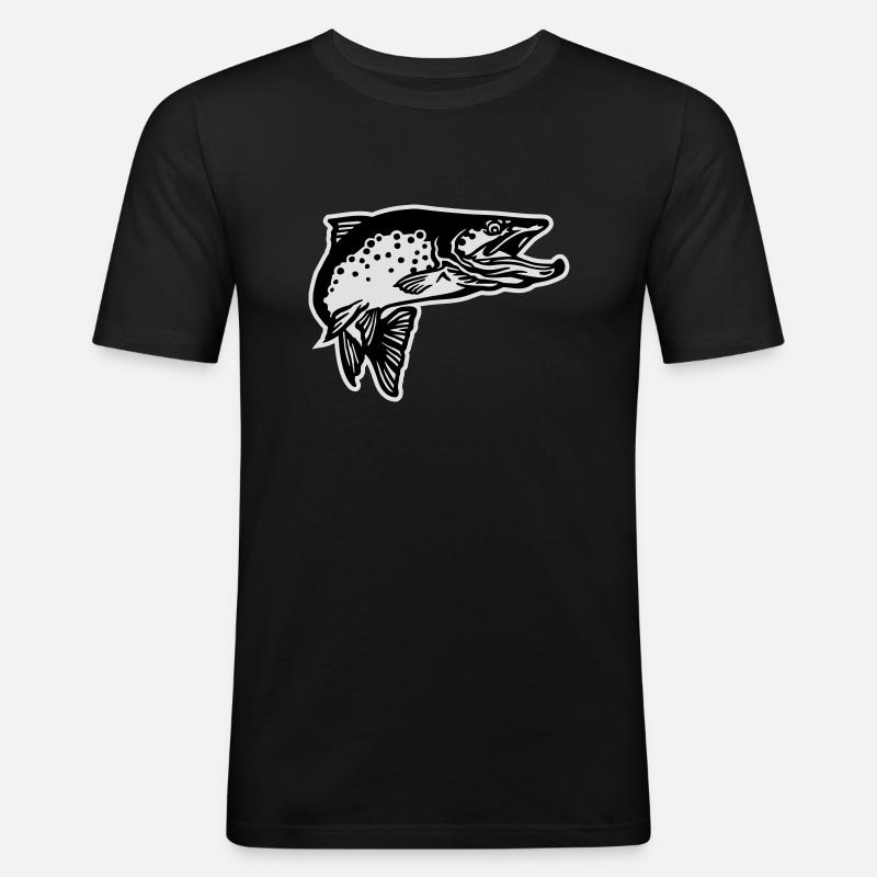 forelle2_2c_mit_kontur_2 - Männer Slim Fit T-Shirt - Schwarz
