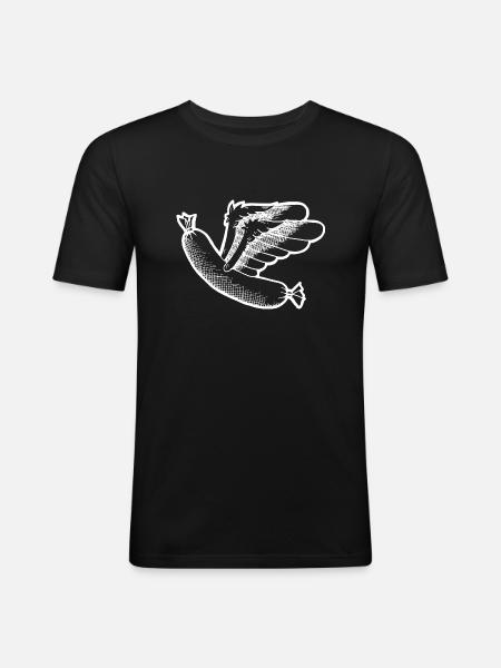 Flying sausage - Men's Slim Fit T-Shirt - black