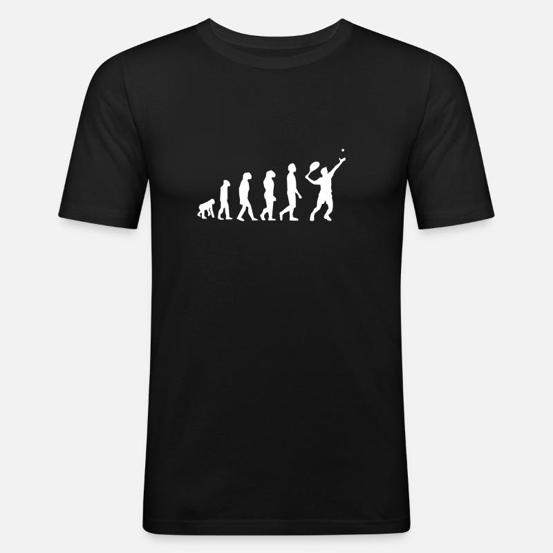 Tennis Evolution - Männer Slim Fit T-Shirt - Schwarz