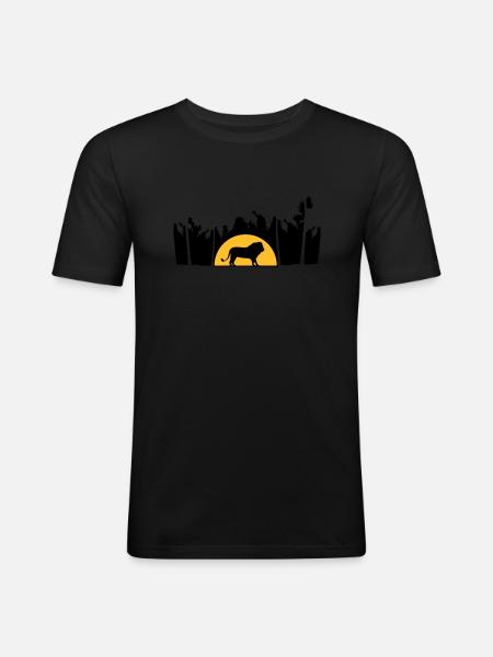 Jungle Male Lion - Men's Slim Fit T-Shirt - black