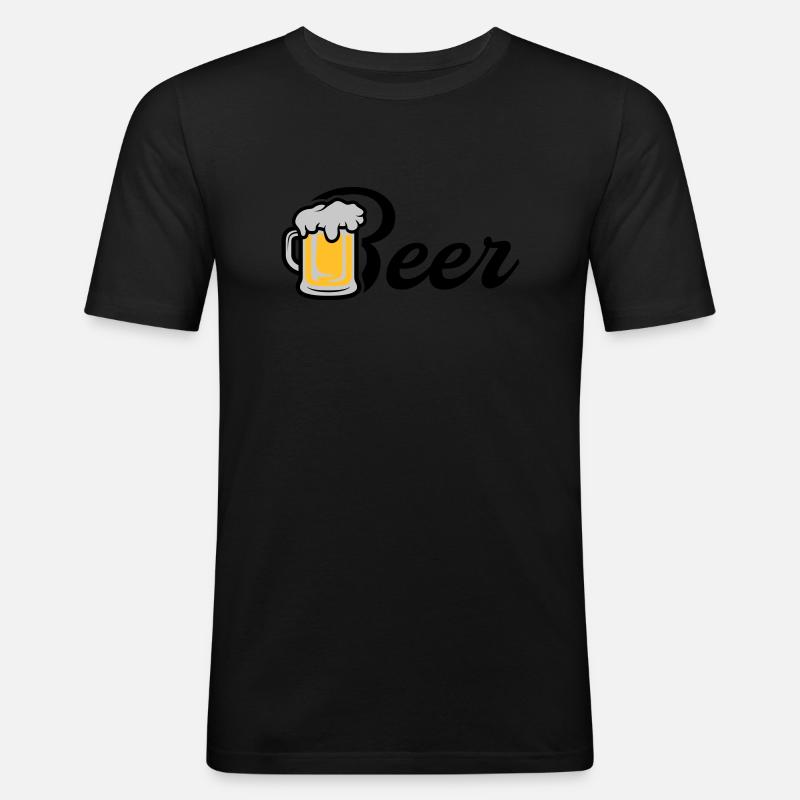 Beer Maßkrug - Männer Slim Fit T-Shirt - Schwarz