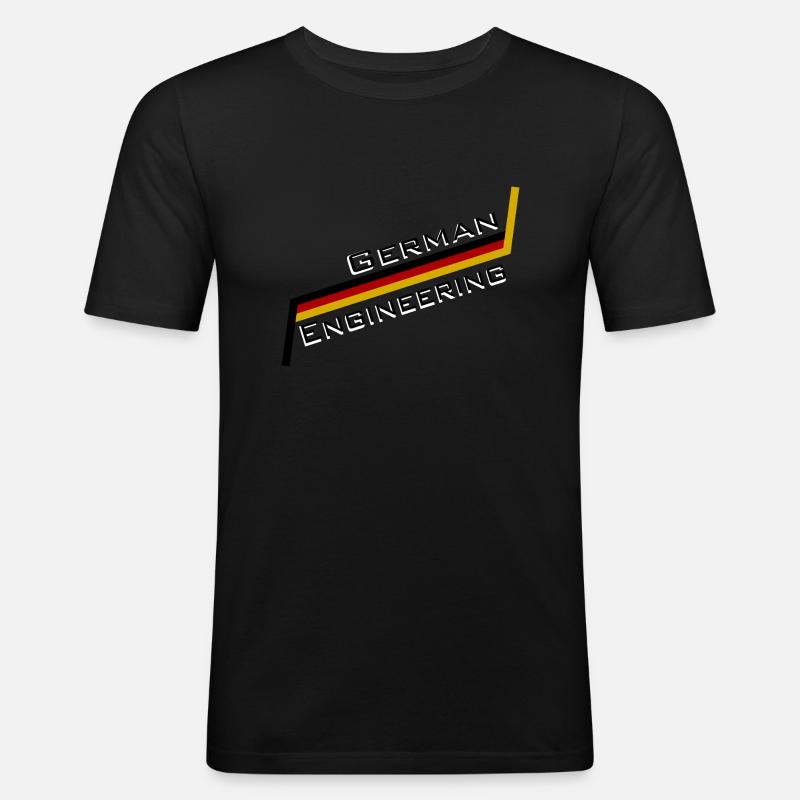German Engineering - Männer Slim Fit T-Shirt - Schwarz