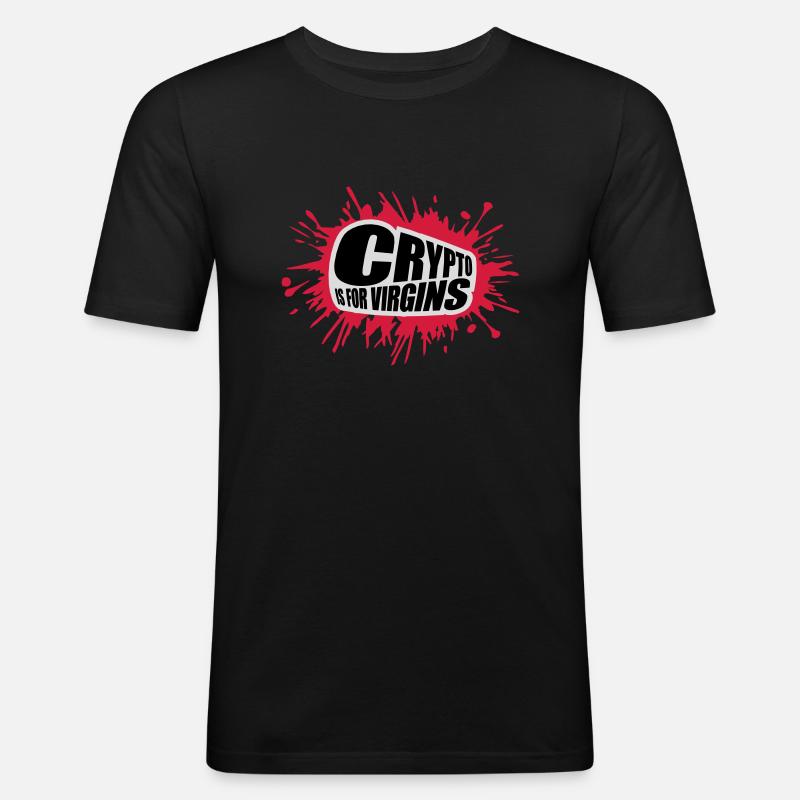 crypto is for virgins - Men's Slim Fit T-Shirt - black