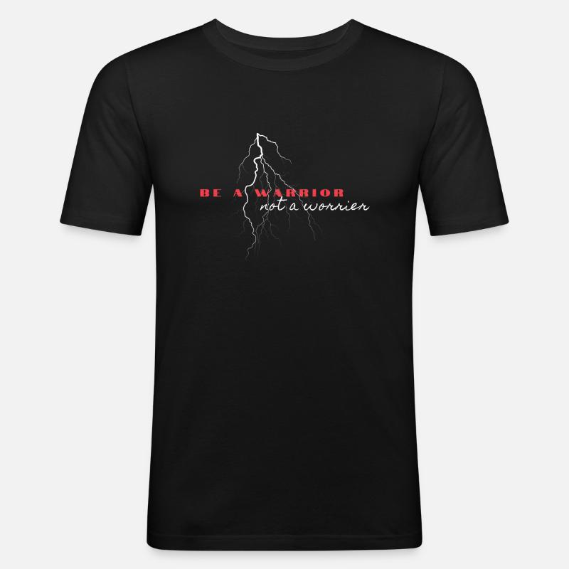 Sei ein Krieger - Männer Slim Fit T-Shirt - Schwarz