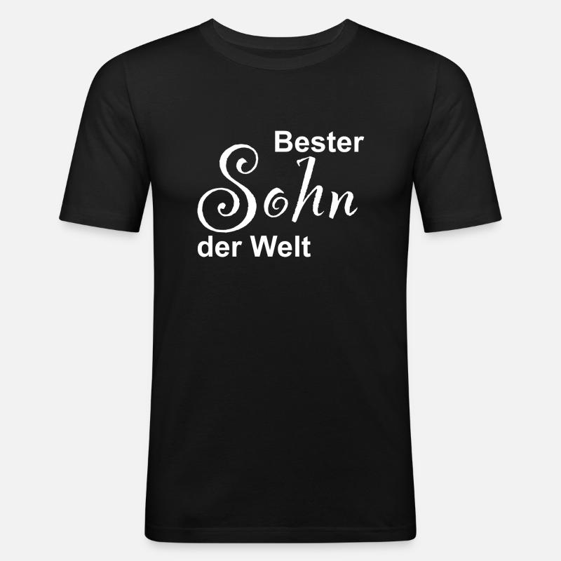Bester Sohn der Welt Design - Männer Slim Fit T-Shirt - Schwarz