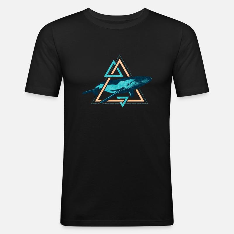 Blauwal - Männer Slim Fit T-Shirt - Schwarz