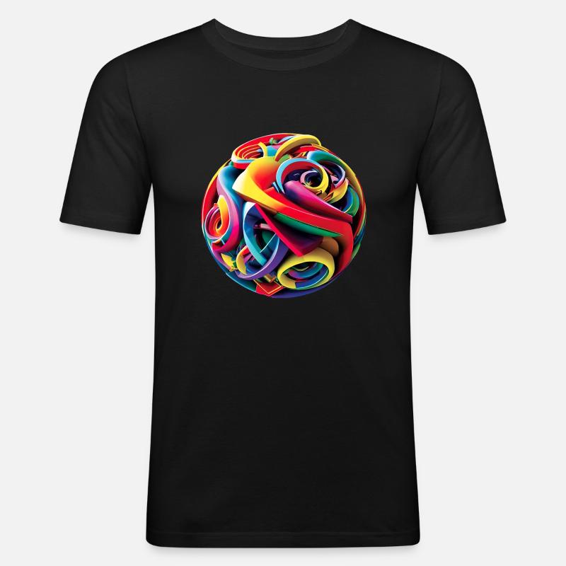 Abstrakte 3D-Graffiti-Farben - Männer Slim Fit T-Shirt - Schwarz