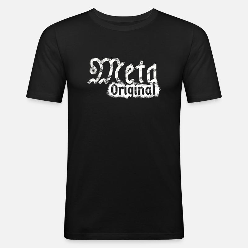 Meta Original - Männer Slim Fit T-Shirt - Schwarz