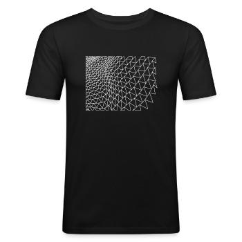 lignes triangulaires - T-shirt près du corps Homme - noir - Devant - Nik (191cm)