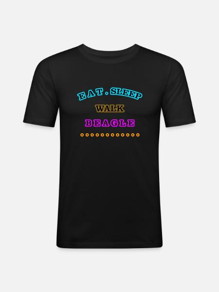 Eat, Sleep, Walk, Beagle - Men's Slim Fit T-Shirt - black
