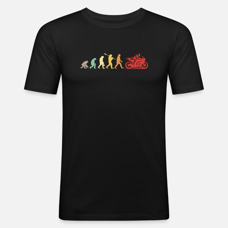 Darwin Evolution für Motorradfahrer 🏍️ - Männer Slim Fit T-Shirt - Schwarz