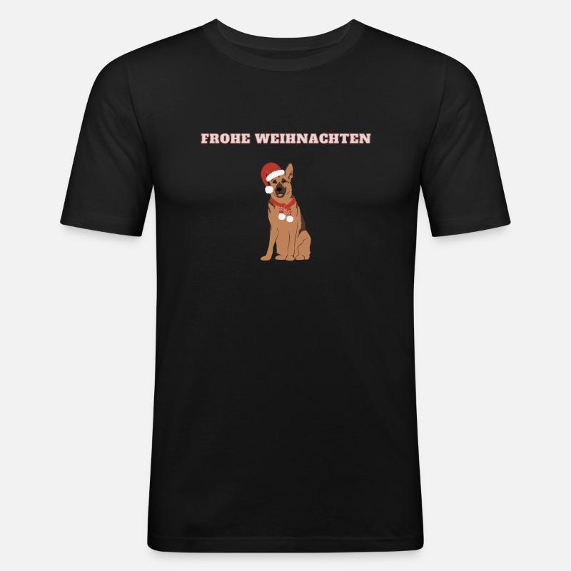 Frohe Weihnachten GSD - Männer Slim Fit T-Shirt - Schwarz