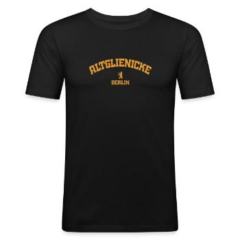 Altglienicke - Berlin - Deutschland - Germany - Männer Slim Fit T-Shirt - Schwarz - Vorne - Nik (191cm)