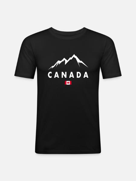 Canada Mountains Mountain - Men's Slim Fit T-Shirt - black