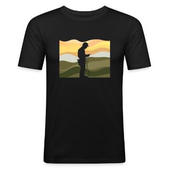 Elektriker Schaltkreis Strom - Männer Slim Fit T-Shirt - Schwarz - Vorne - Nik (191cm)