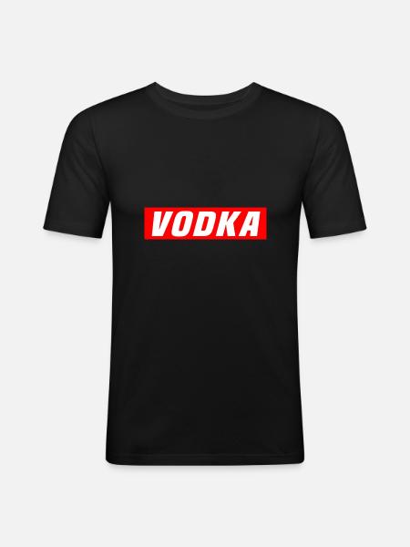 Vodka red box logo - T-shirt près du corps Homme - noir