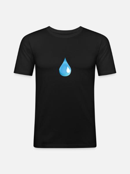 Tear Drop - Männer Slim Fit T-Shirt - Schwarz