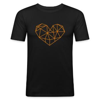 Goldenes Herz - Männer Slim Fit T-Shirt - Schwarz - Vorne - Nik (191cm)