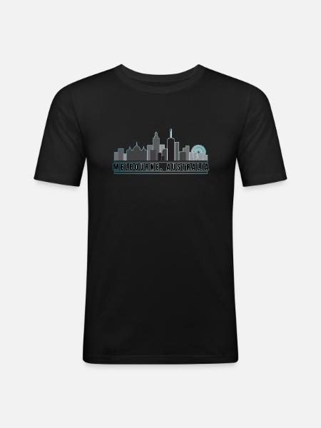 Melbourne Australia - Men's Slim Fit T-Shirt - black