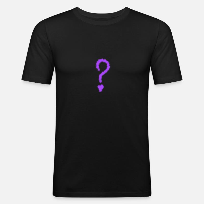 Conception des points d’interrogation violet - T-shirt près du corps Homme - noir