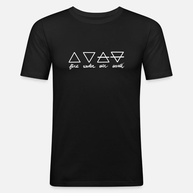4 éléments blancs - T-shirt près du corps Homme - noir