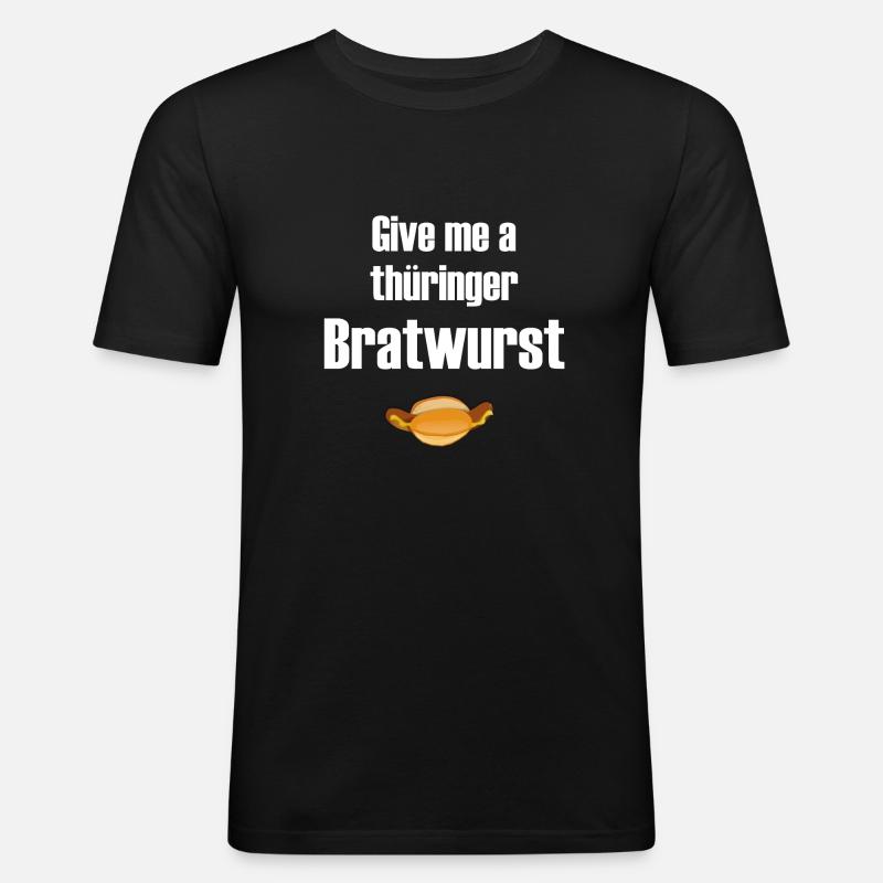 Bratwurst - Männer Slim Fit T-Shirt - Schwarz