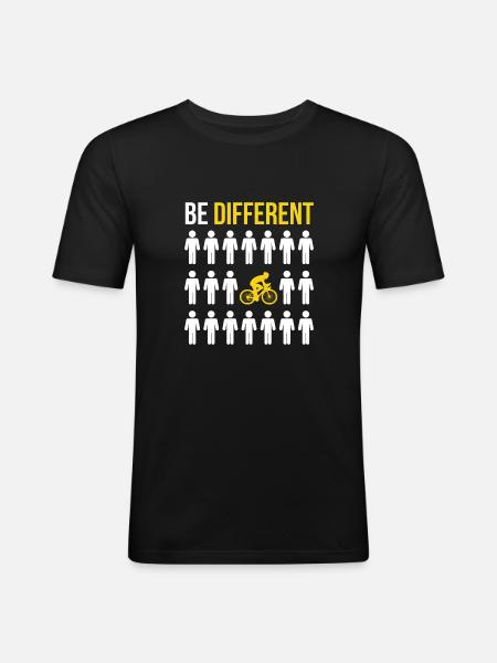 Motivation saying bicycle cycling gift - Men's Slim Fit T-Shirt - black