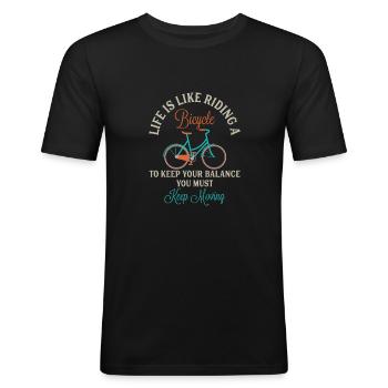 Cykel motivation siger cykel gave - Herre Slim Fit T-Shirt - sort - Foran - Nik (191cm)