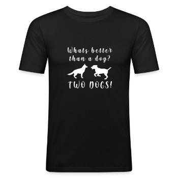 Hunde Spruch für Hundeliebhaber - Männer Slim Fit T-Shirt - Schwarz - Vorne - Nik (191cm)