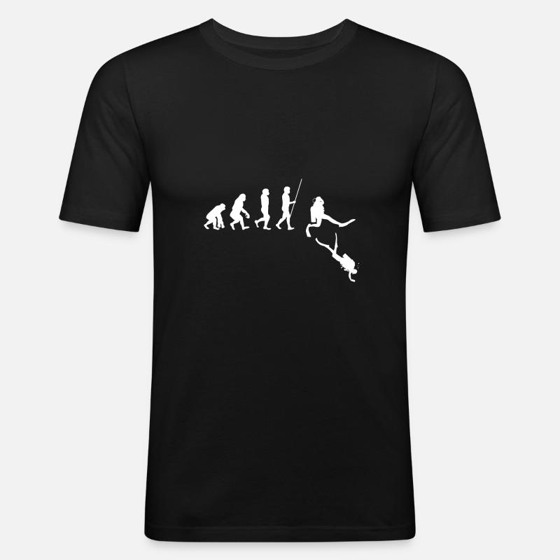 Diving Evolution Diver cadeau sous-marin - T-shirt près du corps Homme - noir