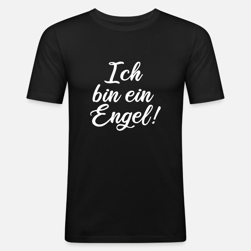 Ich bin ein Engel! - Männer Slim Fit T-Shirt - Schwarz