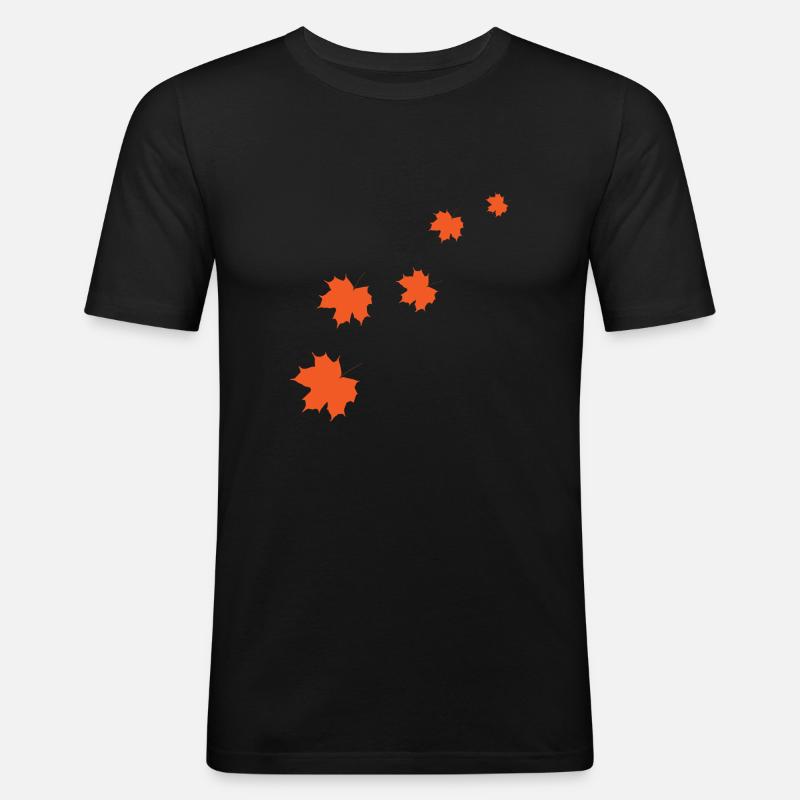Fall Autumn Herbst Geschenk - Männer Slim Fit T-Shirt - Schwarz