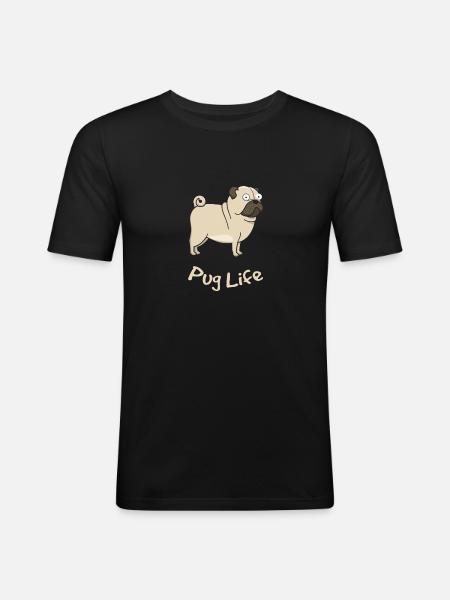 Pug Life Pug - Men's Slim Fit T-Shirt - black