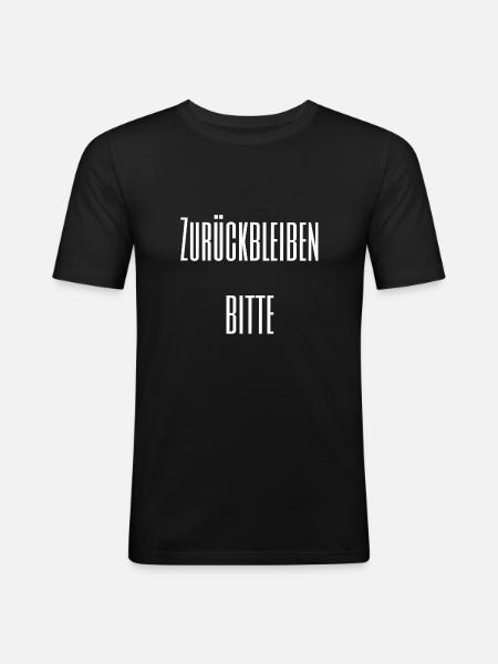 Please stay behind - Men's Slim Fit T-Shirt - black