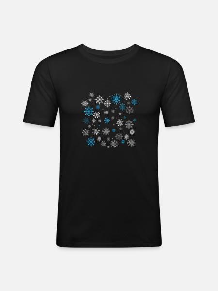snowflakes - Men's Slim Fit T-Shirt - black