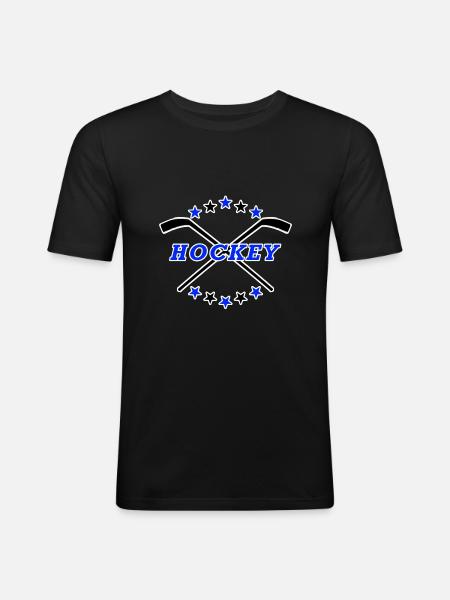 Hockey - Männer Slim Fit T-Shirt - Schwarz