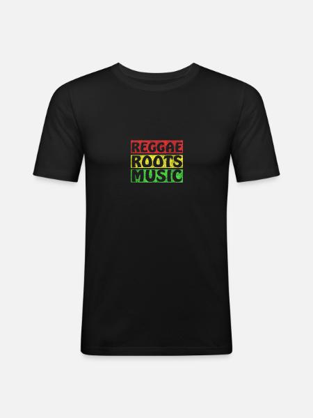 Reggae Roots Music - T-shirt près du corps Homme - noir