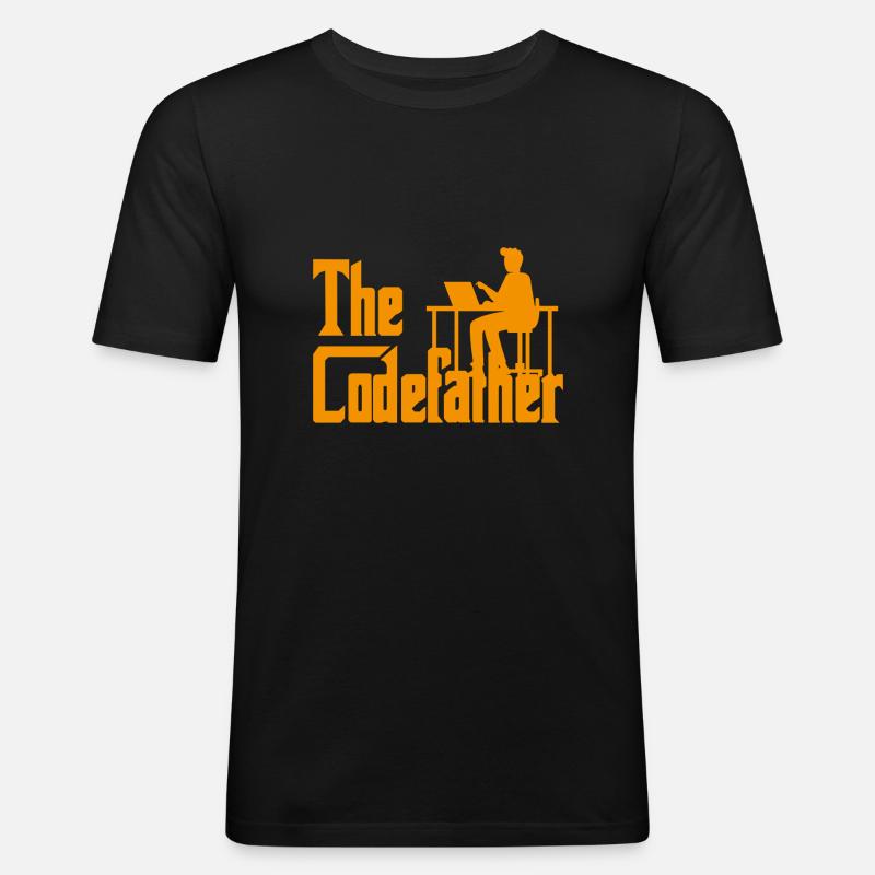 The Codefather Coding Programierer Geschenk - Männer Slim Fit T-Shirt - Schwarz