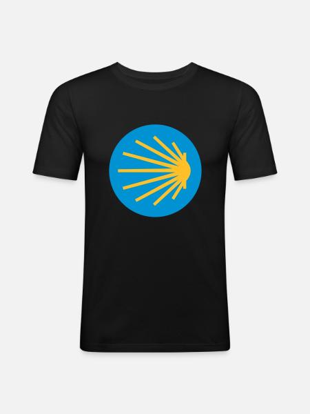 scallop classic round - Men's Slim Fit T-Shirt - black