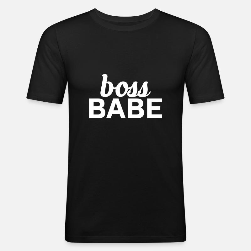 Boss Babe Chef Geschenk - Männer Slim Fit T-Shirt - Schwarz