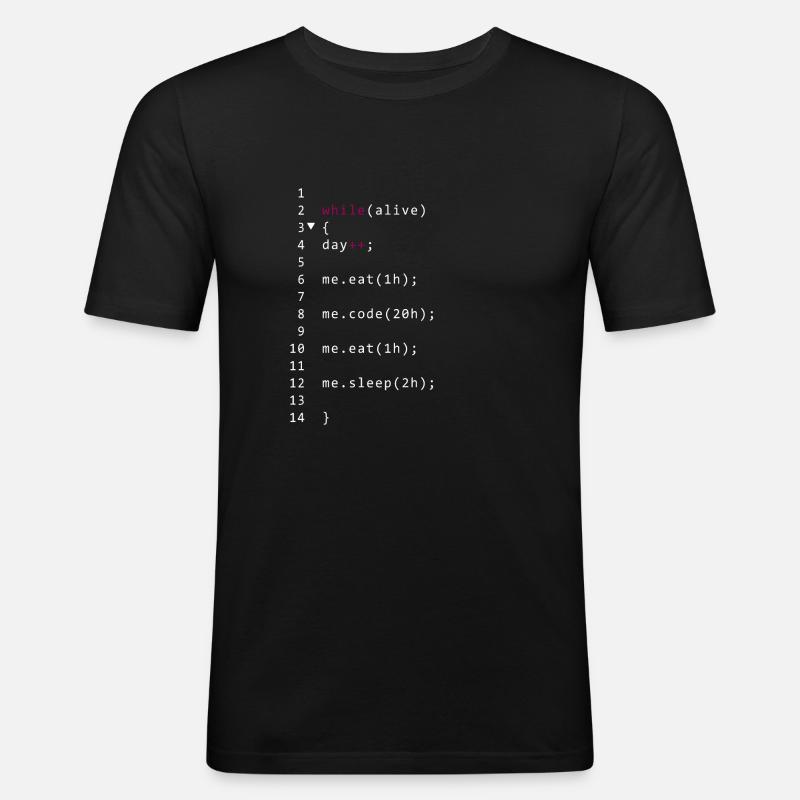 Code vivant - T-shirt près du corps Homme - noir