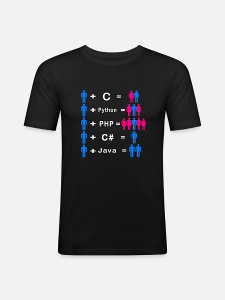 Programmierer - Männer Slim Fit T-Shirt - Schwarz