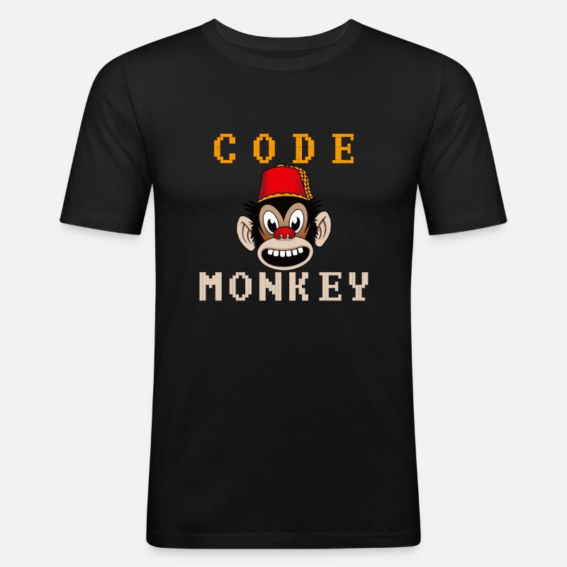 Code singe - T-shirt près du corps Homme - noir