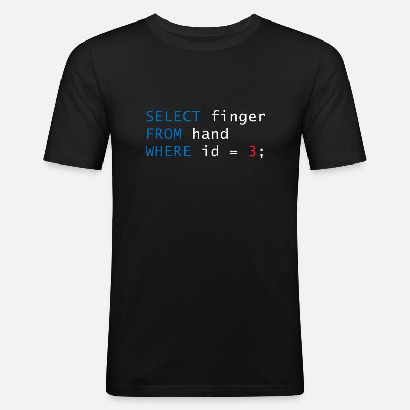 Code finger - Men's Slim Fit T-Shirt - black