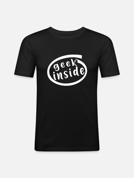 Geek inside - T-shirt près du corps Homme - noir