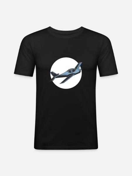 Sportsplan Hobby Pilot propellfly - Herre Slim Fit T-Shirt - sort