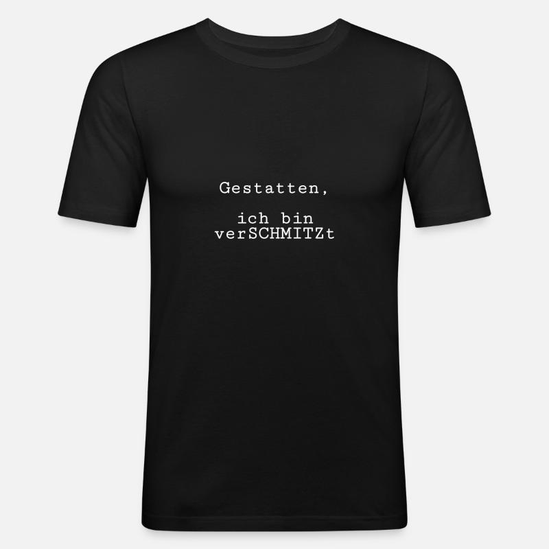 Du bist verschmitzt - Männer Slim Fit T-Shirt - Schwarz