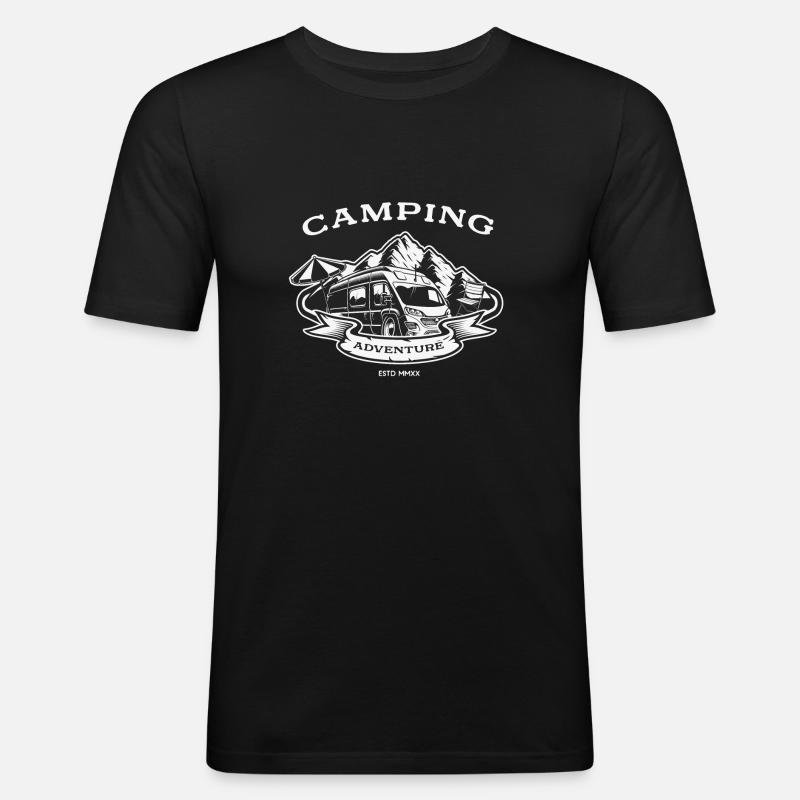 Camping Adventure panel van - Men's Slim Fit T-Shirt - black