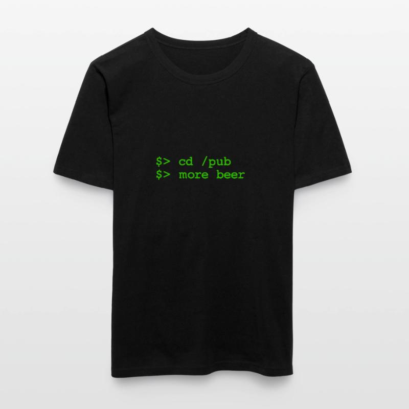 cd pub - more beer - Linux Shell Men's Slim Fit T-Shirt